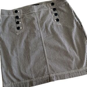Talbots Women's Skirt Size 14 Sailor Stripe‎ Button Front A Line Mini